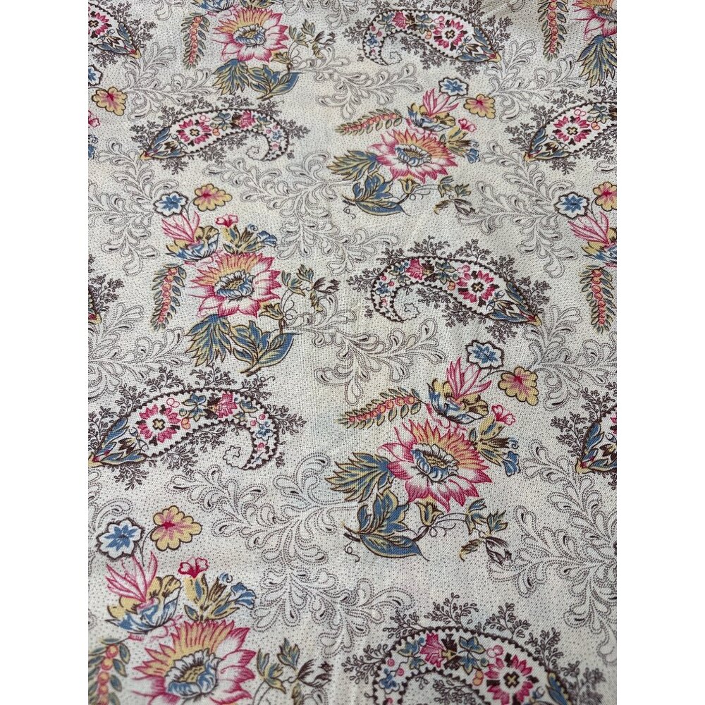 The Old Sturbridge Village Floral Paisley Fabric 1/2 yard x 108" Rothermel Cotto